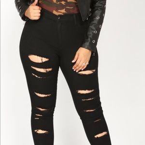Black ripped jeans